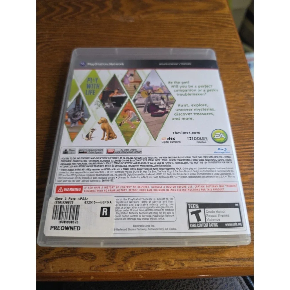 The Sims 3: Pets - Limited‎ Edition (Sony PlayStation 3, 2011)